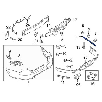 Ford OE - Rear Left Bumper Cover Support Rail