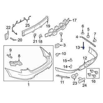 Ford OE - Bumper Cover Support Rail Rivet