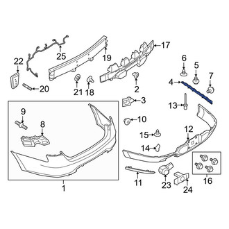 Ford OE - Rear Right Bumper Cover Support Rail