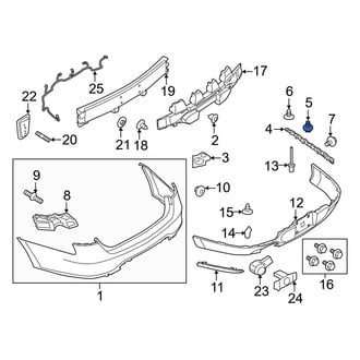 Ford OE - Bumper Cover Support Rail Bolt