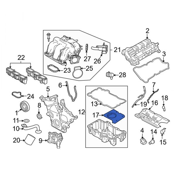 Ford OE 7E5Z6687A Lower Engine Oil Pan Baffle
