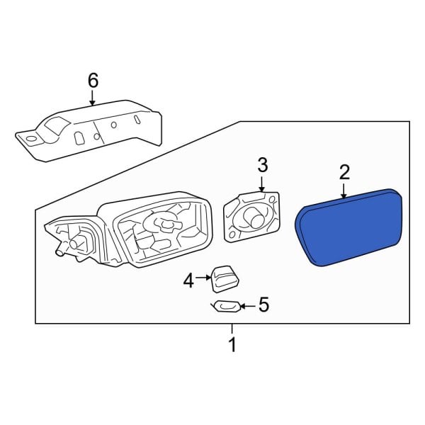 Ford OE 6E5Z17K707A Front Right Door Mirror Glass