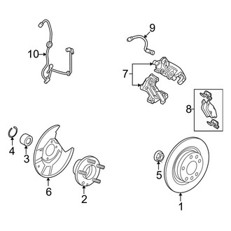 Ford OE - Rear Suspension - Brake Components (AWD 3.0L)