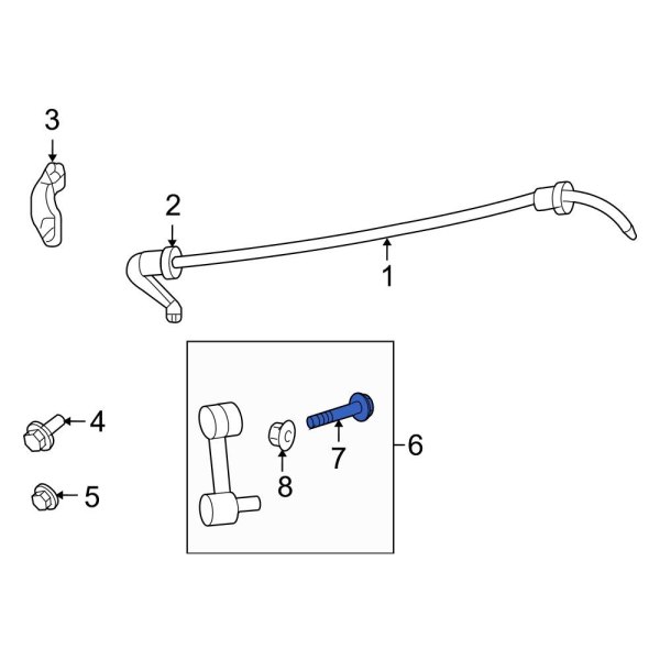 Ford OE W302134S300 Rear Suspension Stabilizer Bar Link Bolt