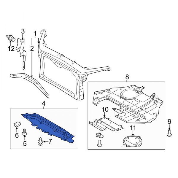 Ford OE AE5Z8327B - Front Lower Radiator Support Air Deflector