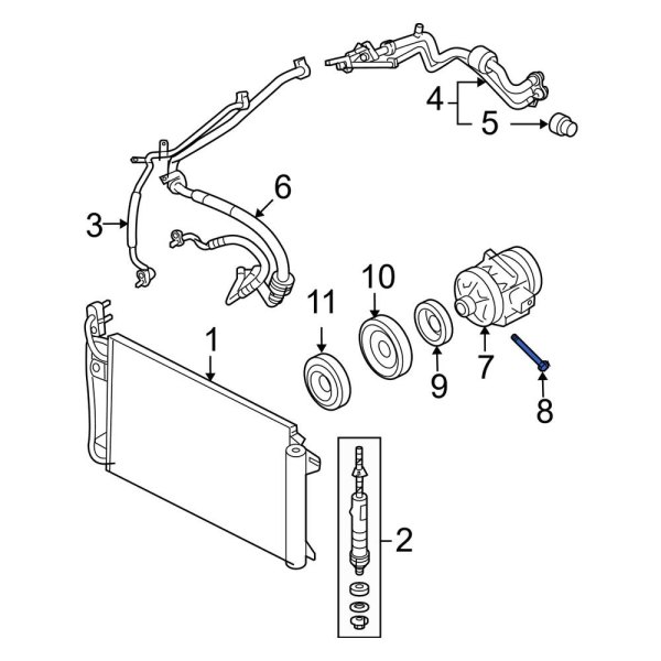 Ford OE W711824S439 A/C Compressor Bolt