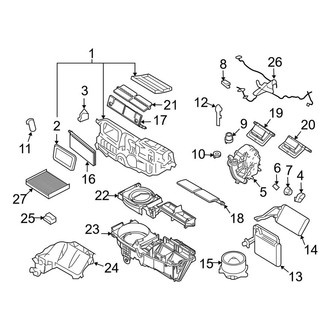 Ford OE - Air Conditioner & Heater - Evaporator Components (With Dual A/C)
