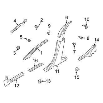 Ford OE - Pillars, Rocker & Floor - Interior Trim (S / SE / SEL / Sport)