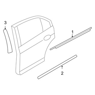 Ford OE - Rear Door - Exterior Trim (S / SE / SEL / Sport)