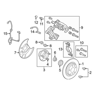 Ford OE - Rear Suspension - Brake Components (S / SE / SEL / Sport FWD)