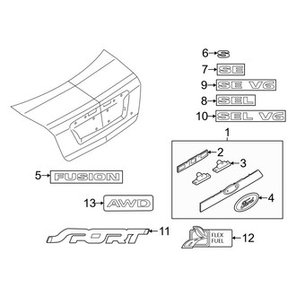 Ford OE - Trunk Lid - Exterior Trim (Flex / Gas)