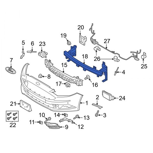 Ford OE HG9Z17757C Front Bumper Impact Bar