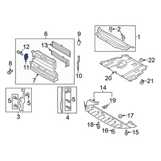 Ford OE - Front Radiator Support Air Deflector Actuator