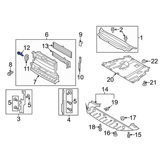Ford OE - Radiator Support Air Deflector Actuator Screw