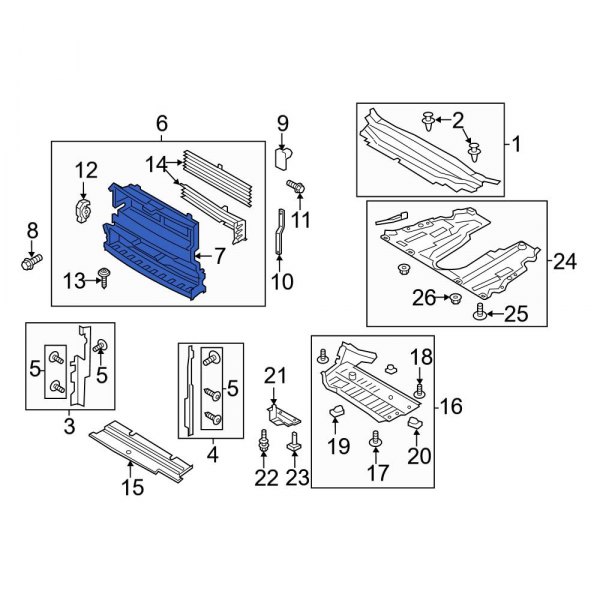 Ford OE HS7Z8B455C - Front Center Radiator Support Air Duct