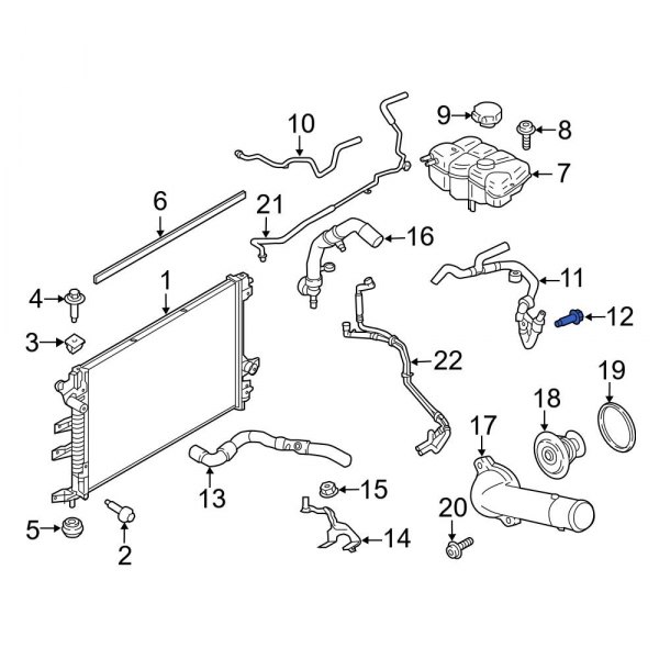 Engine Coolant Overflow Hose Bolt