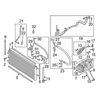 Ford OE - Air Conditioner & Heater - Condenser, Compressor & Lines (2.5L)
