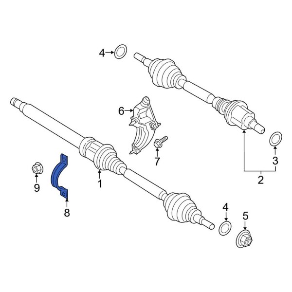 CV Axle Shaft Carrier Bearing Clamp