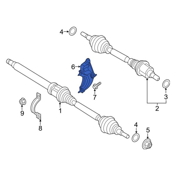 Ford OE CV6Z3K305G CV Axle Shaft Carrier Bearing Bracket