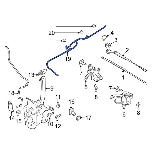 Ford OE DS7Z17A605A Front Windshield Washer Hose