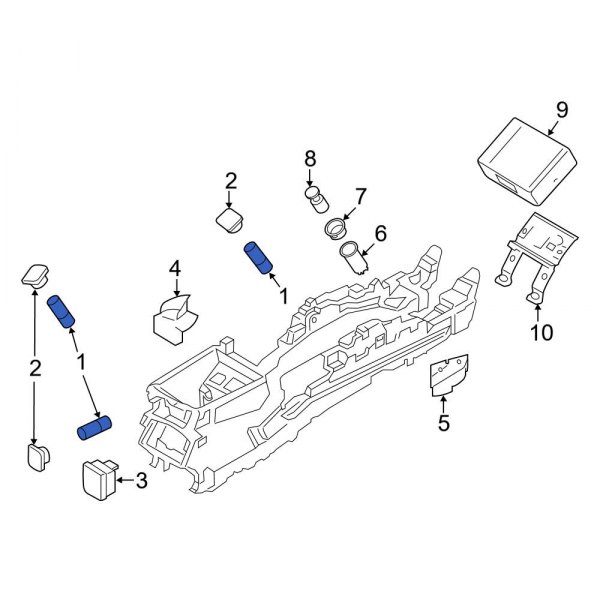 Ford OE 6R3Z19N236A Center Front 12 Volt Accessory Power Outlet