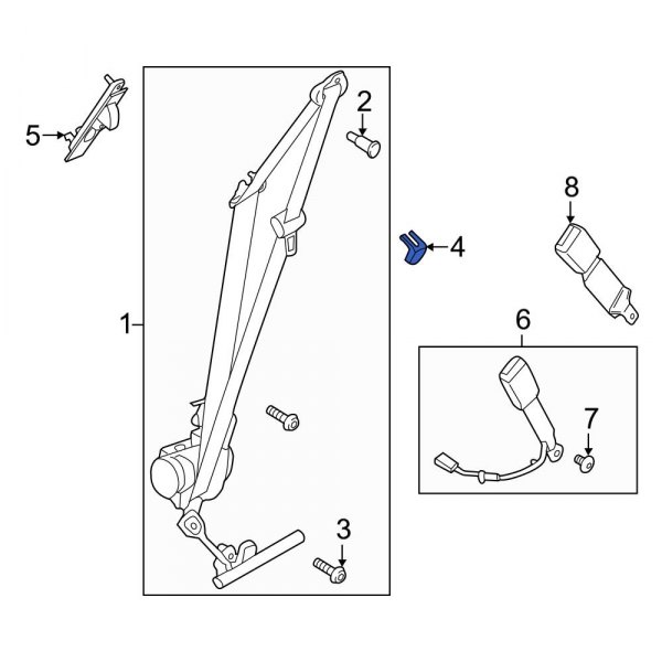 Ford OE DG9Z5460262AA Front Seat Belt Bolt Cover Cap