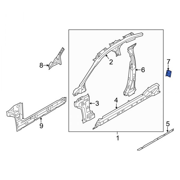 Ford OE KS7Z5424301A Left Door Hinge Reinforcement