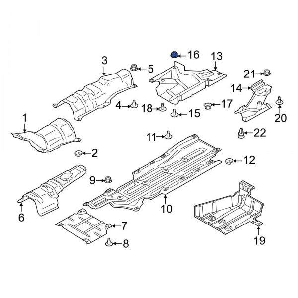 Floor Pan Heat Shield Nut