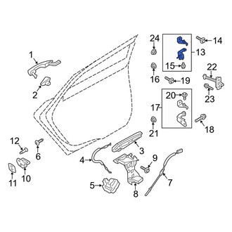 Ford OE - Rear Left Upper Door Hinge