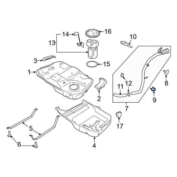 Fuel Filler Neck Clip