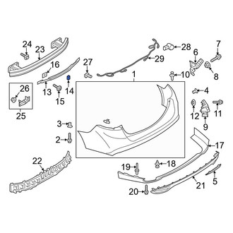 Ford OE - Bumper Cover Support Rail Nut