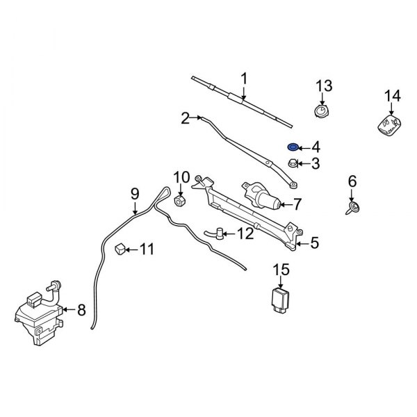 Ford OE YL8Z17C526HA Left Windshield Wiper Arm Cap