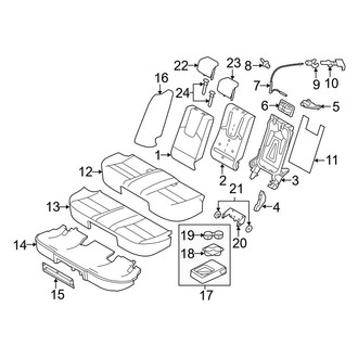 Ford OE - Seats & Tracks - Rear Seat Components (FULL HYBRID EV-GAS (FHEV))