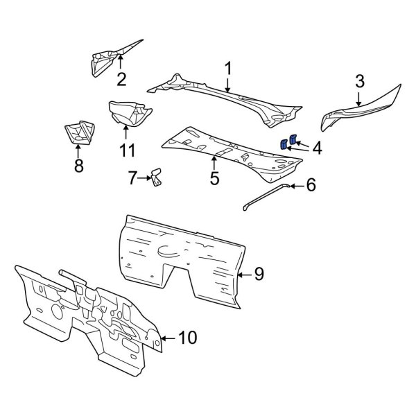 Ford OE F4ZZ63517C58A Cowl Cover Clip