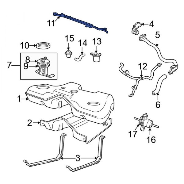 Ford OE XW4Z9324AE Fuel Return Hose