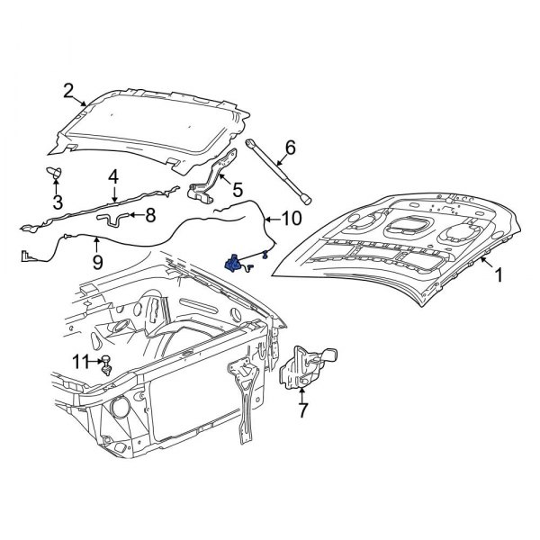 Ford OE 6L3Z16916AA Front Hood Release Cable