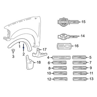 Ford OE - Front Wheel Arch Molding Rivet