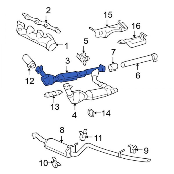Ford OE 8L3Z5E212W Right Catalytic Converter