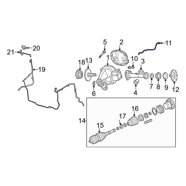 Ford OE 4L3Z3B476BA Front Outer Differential Vent Hose