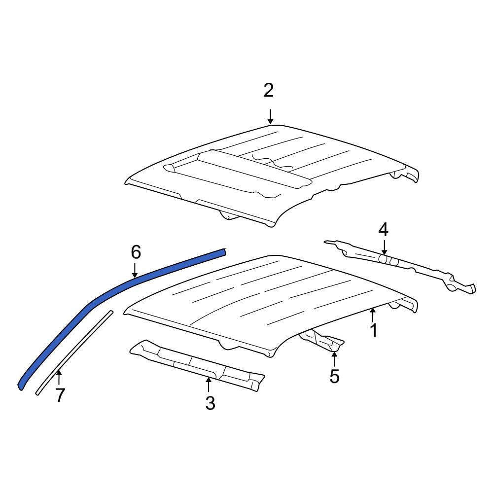 Ford OE 5L3Z1851223AA - Left Roof Panel Weatherstrip