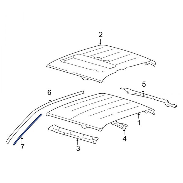 Ford OE 4L3Z1551700AA Right Roof Drip Molding