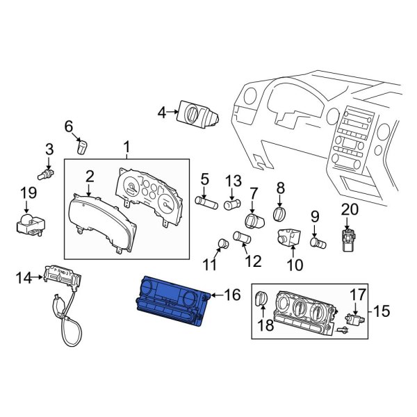 Ford OE 7L3Z19980C HVAC Temperature Control Panel