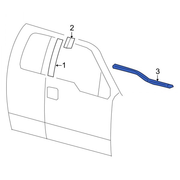 Ford OE 6L3Z1521452A Front Right Door Belt Molding