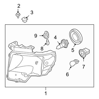 Ford OE - Front Lamps - Headlamp Components (W/O HID Lamps), (FX2 / FX4 / Harley-Davidson Edition / King Ranch / Lariat / Platinum / STX / XL / XLT)