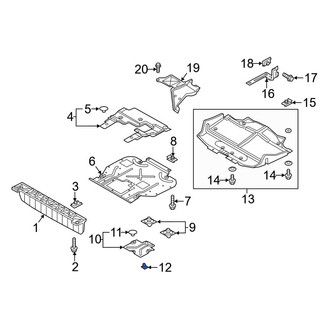 Ford OE - Rear Powertrain Skid Plate Clip