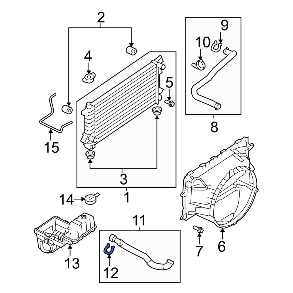 Ford OE 9L3Z8B365A Lower Radiator Coolant Hose Clip