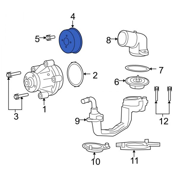FORD OEM Water Pump-Pulley F6TZ8509AA