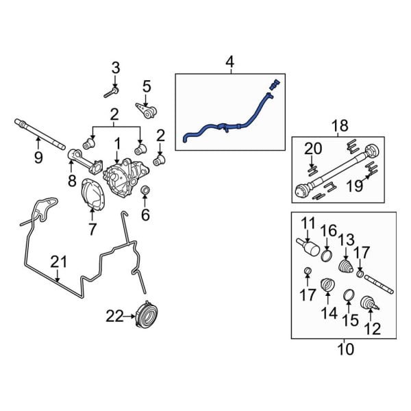 Ford OE BL3Z3B476A Front Differential Vent Hose