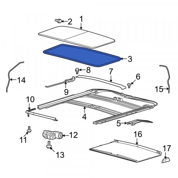 Ford OE 5L1Z7851884AA - Sunroof Seal