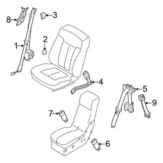 Ford OE - Restraint Systems - Front Seat Belts (Split Bench Seat)